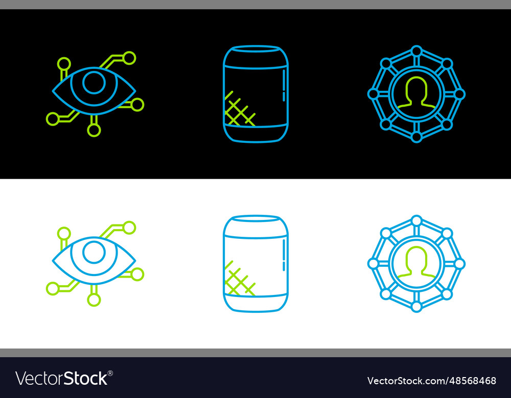 Set line project team base virtual reality vector image Set line project team base virtual reality