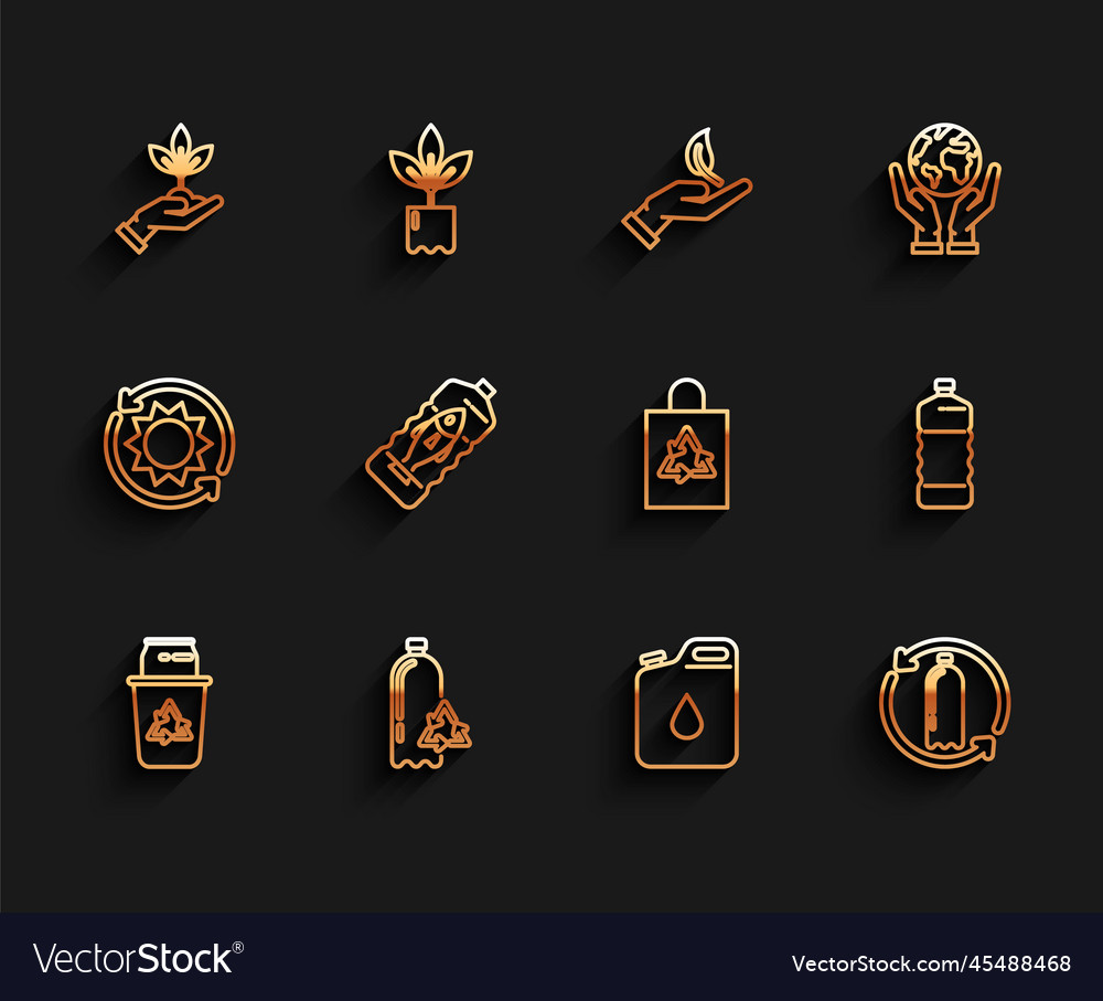 Set line recycle bin with symbol and can