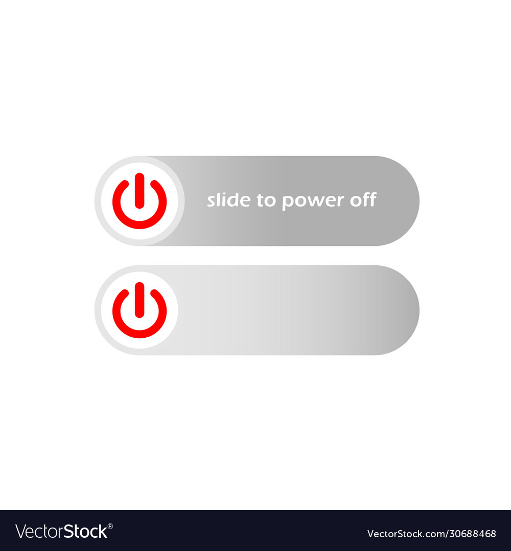 Switch toggle button in red grey off or round vector image Switch toggle button in red grey off or round