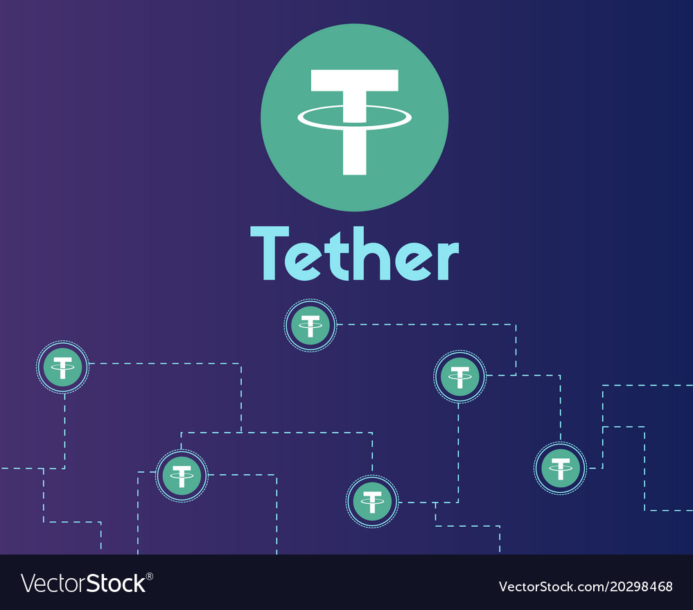 Tether cryptocurrency networking background style