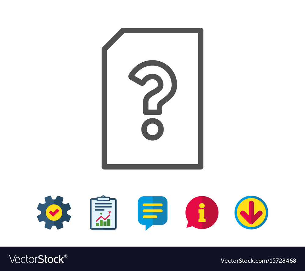 Unknown document line icon file with question