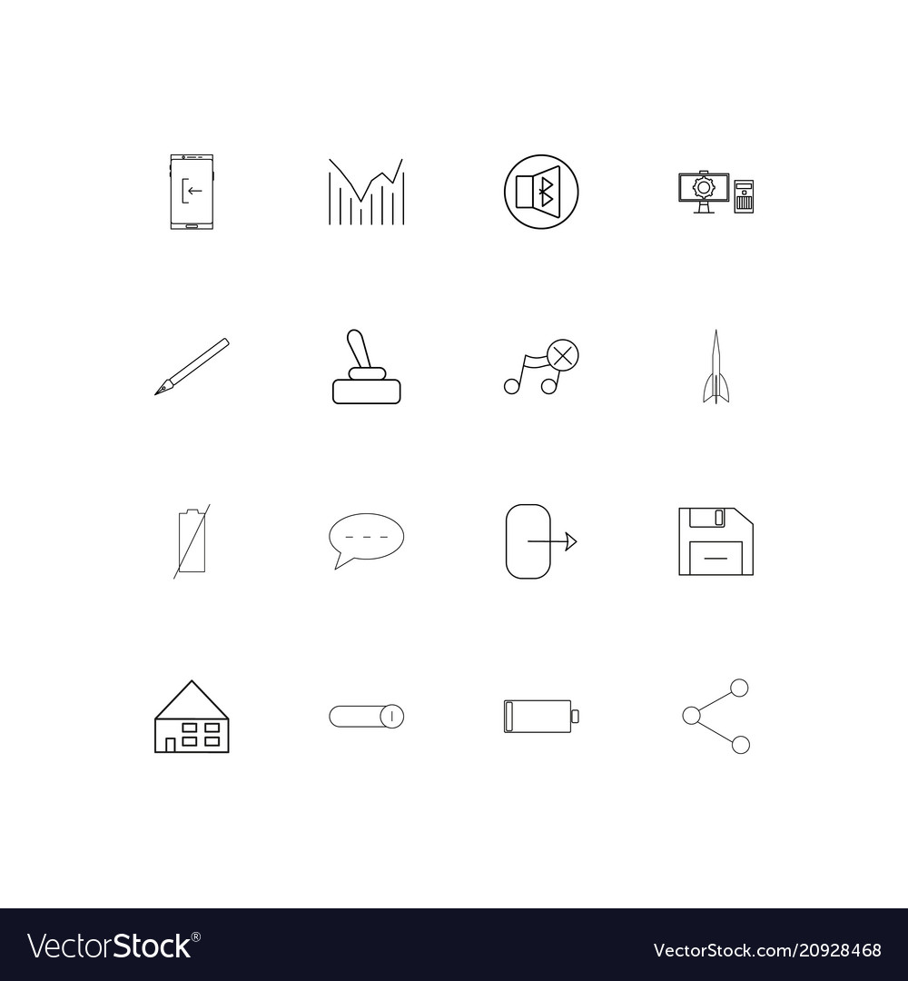 User interface linear thin icons set outlined