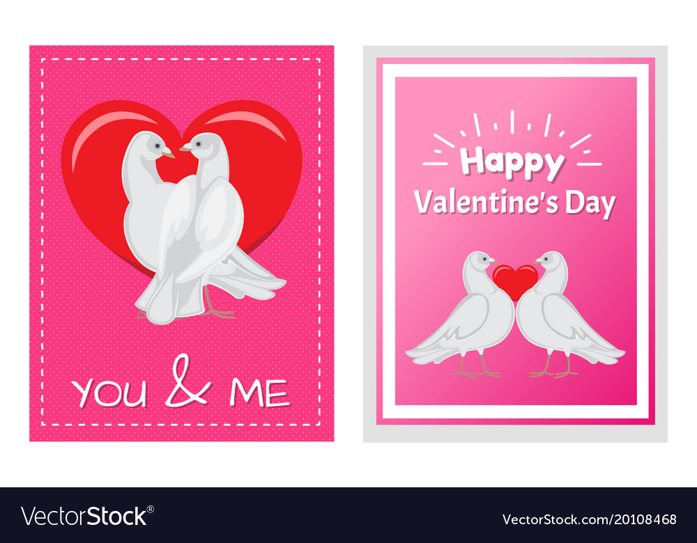 White doves couples with heart set