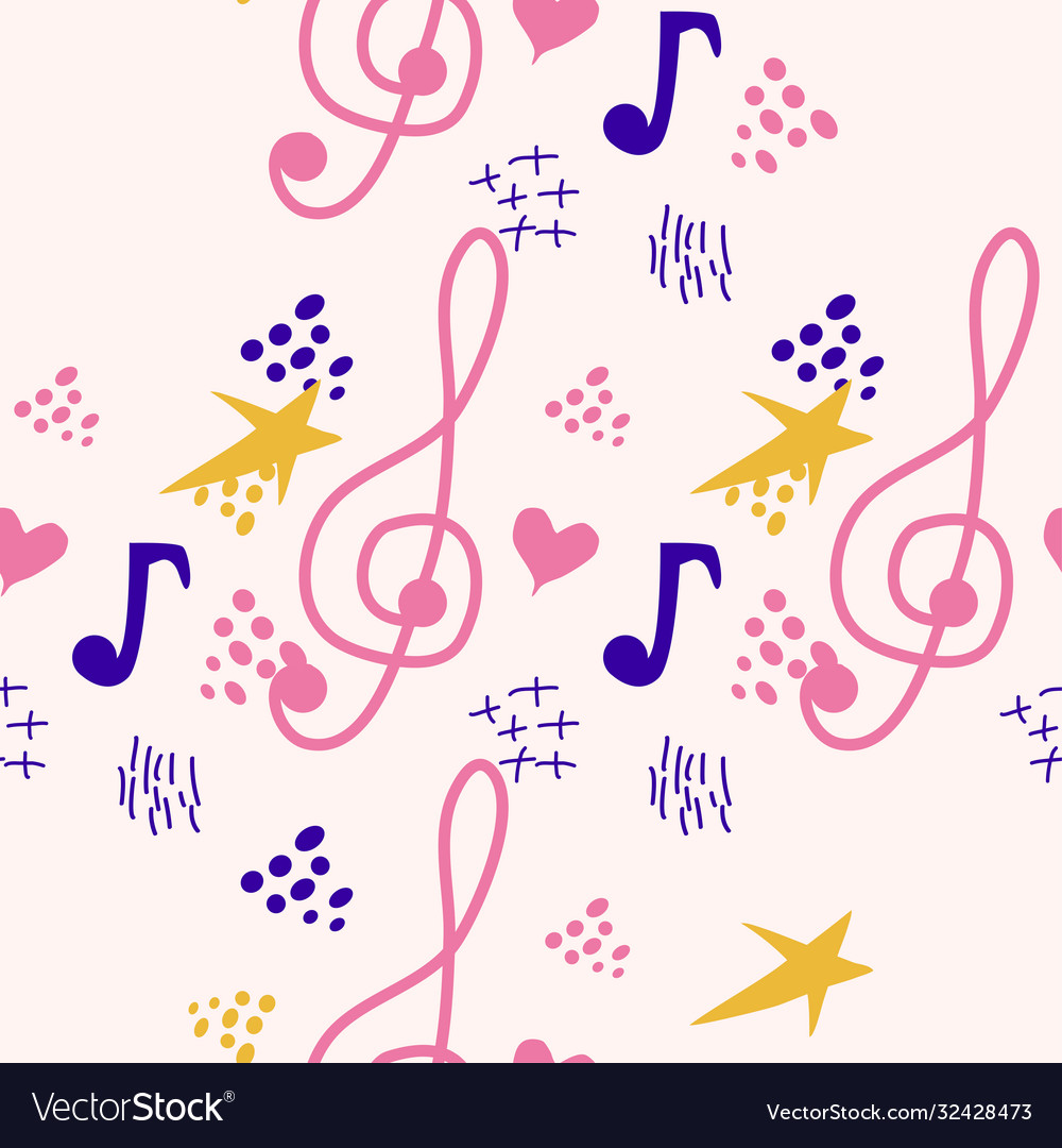 Abstract music notes seamless pattern background vector image Abstract music notes seamless pattern background