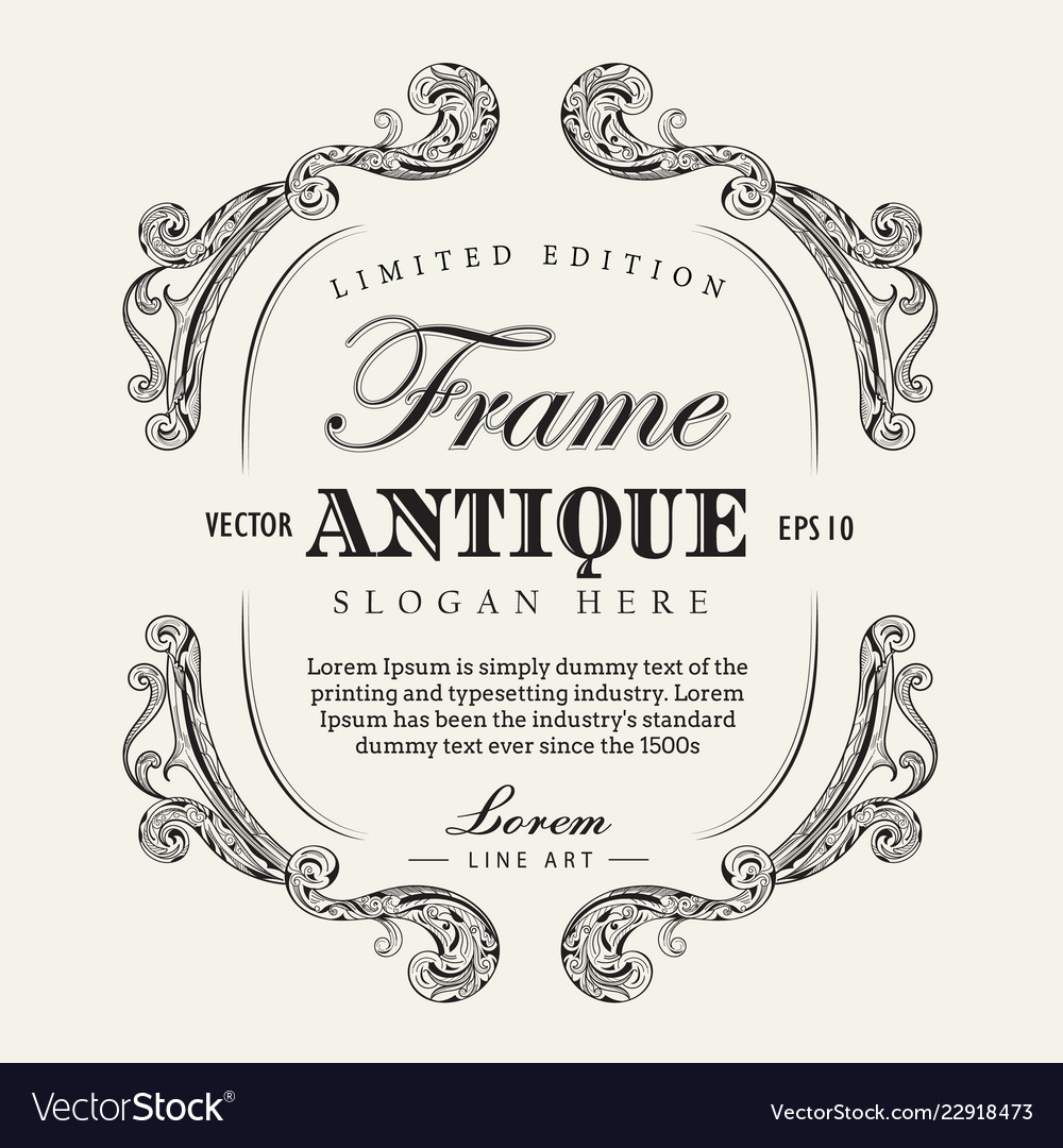 Antique frame hand drawn vintage label banner Vector Image