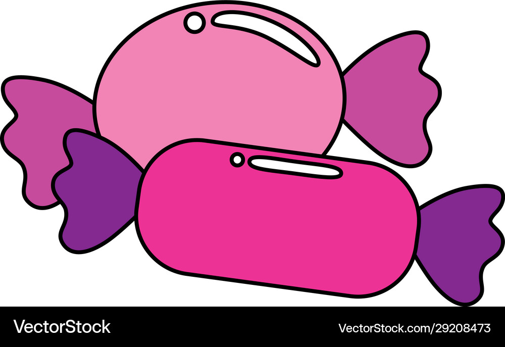 Candies in wrapper isolated icon Royalty Free Vector Image