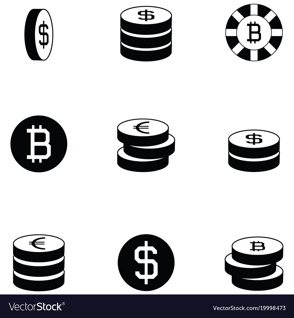 Coin icon set