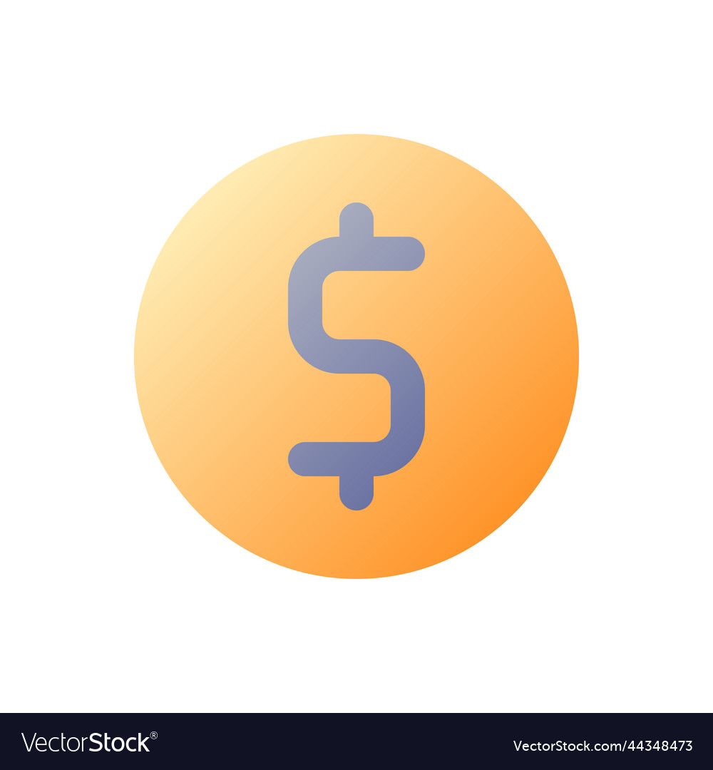 Coin pixel perfect flat gradient color ui icon vector image Coin pixel perfect flat gradient color ui icon