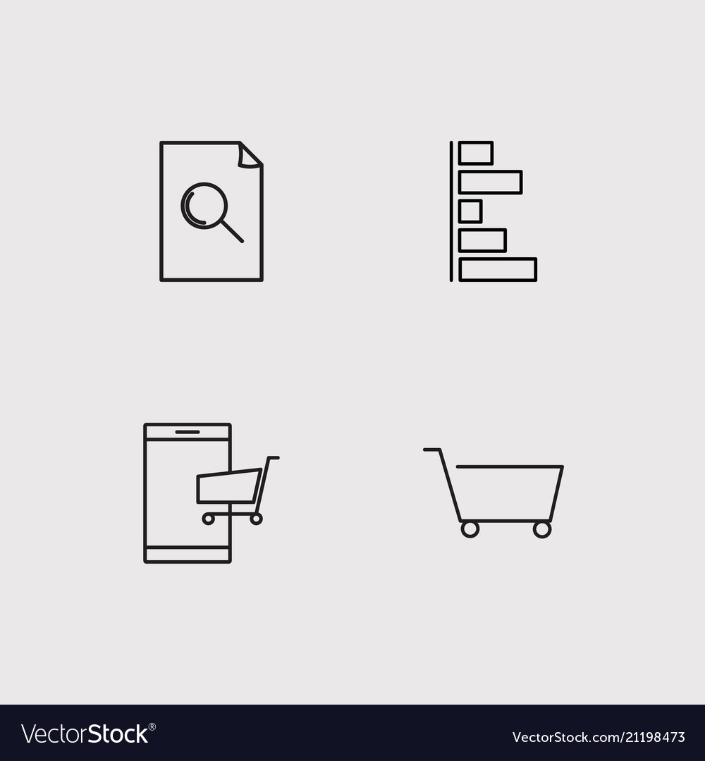 Commerce simple linear icons set outlined