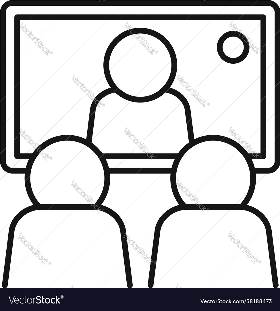 Conference online meeting icon outline style Vector Image