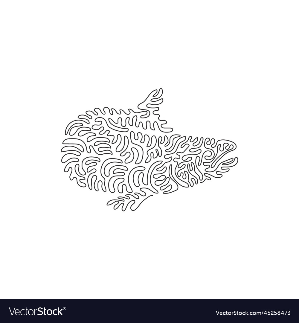 Continuous curve one line drawing of adorable vector image Continuous curve one line drawing of adorable