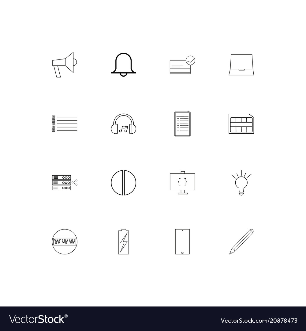 Devices linear thin icons set outlined simple