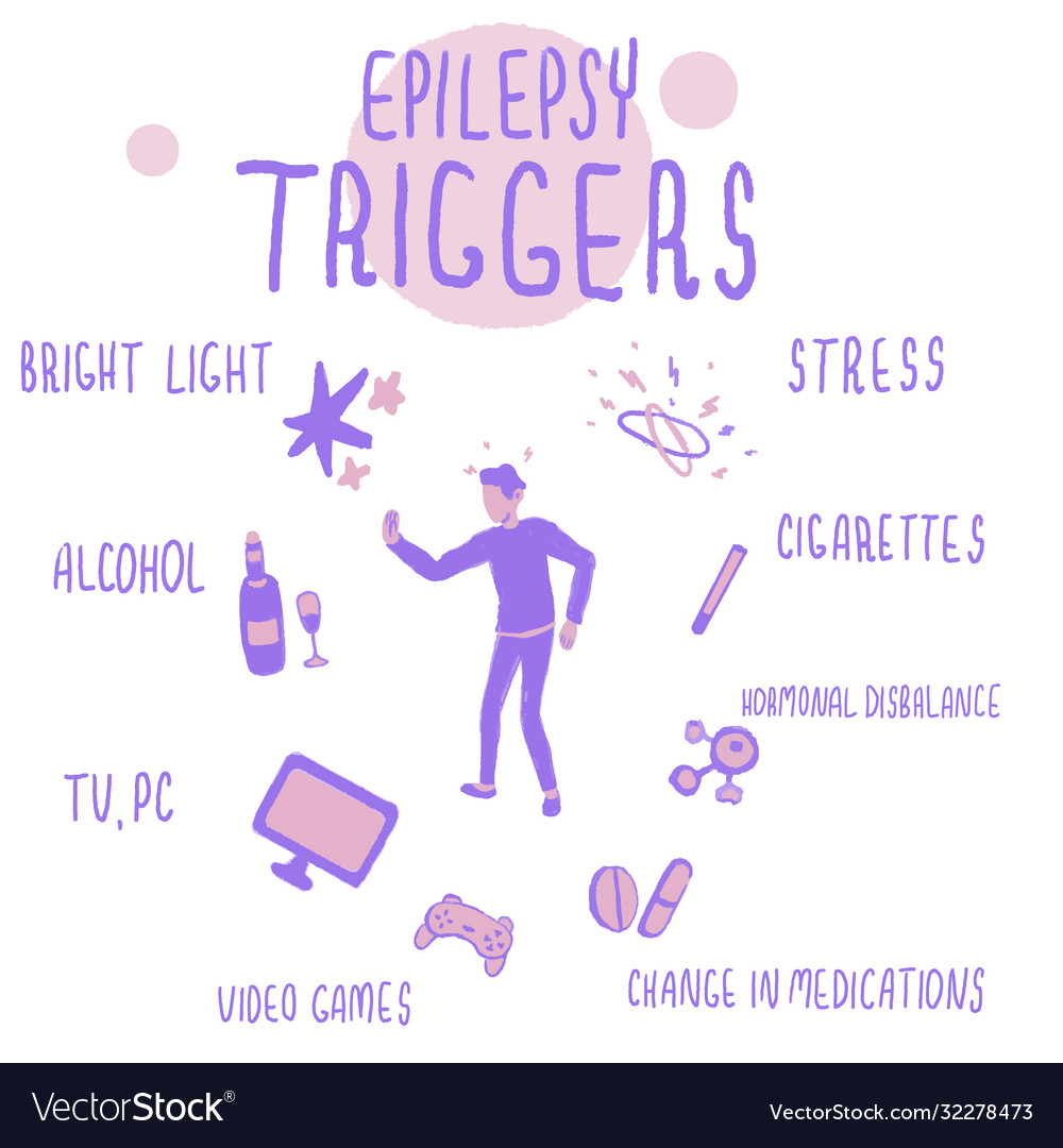 epilepsy-triggers-infographic-on-white-isolated-vector-image
