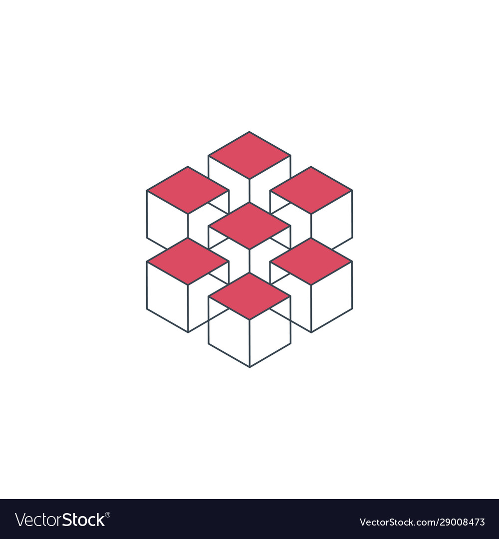 Isometric logo design cube or block set