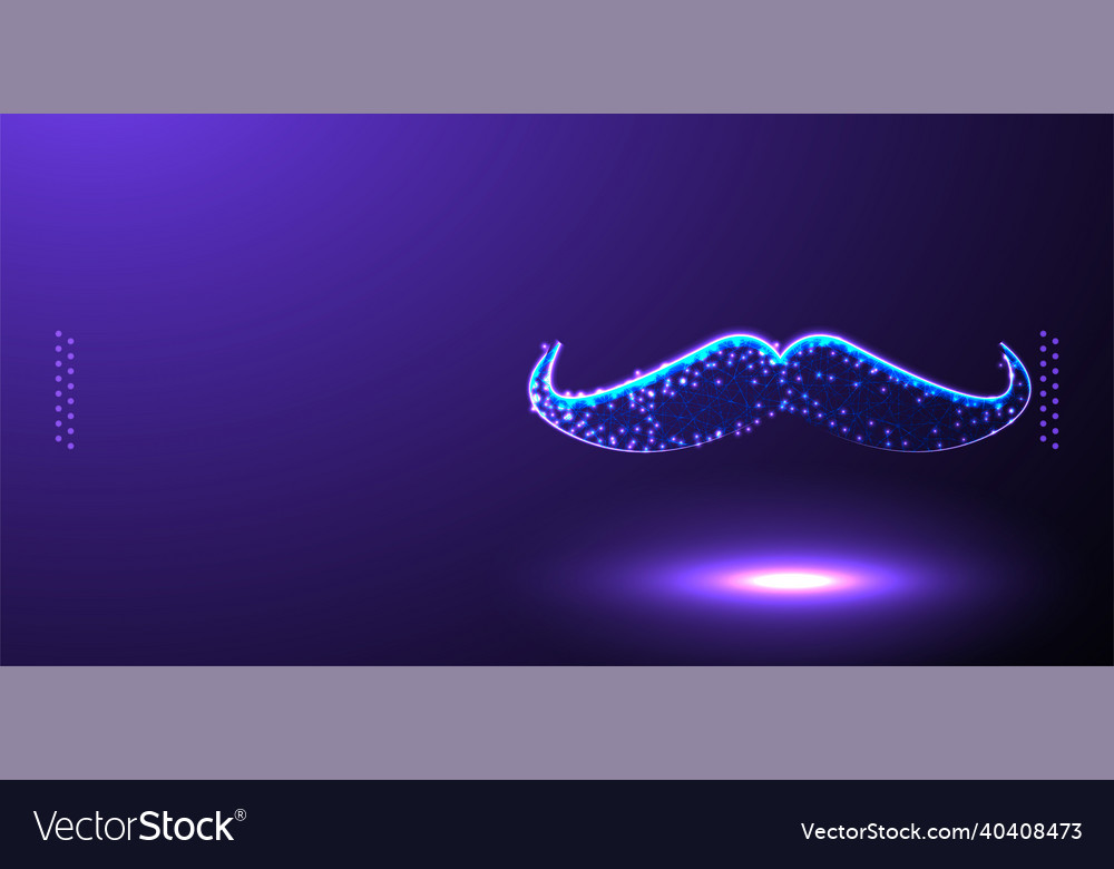 Mustache polygonal low poly wireframe background