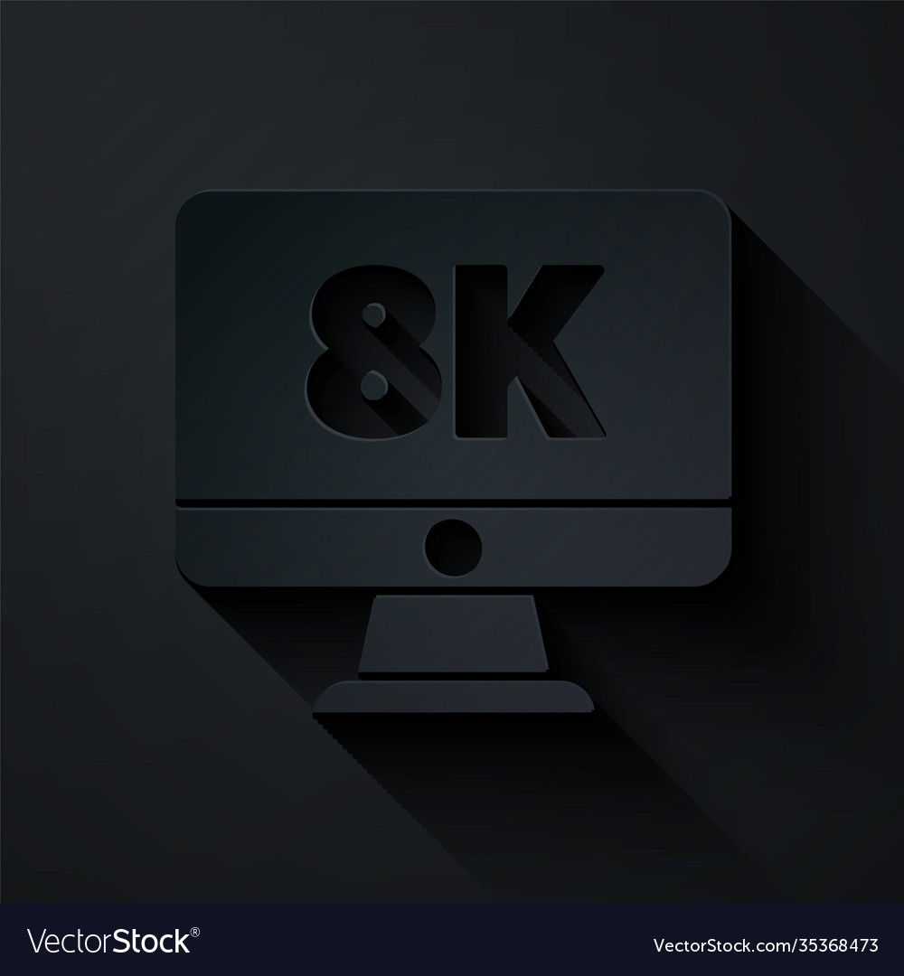 Paper cut computer pc monitor display with 8k Vector Image Paper cut computer pc monitor display with 8k