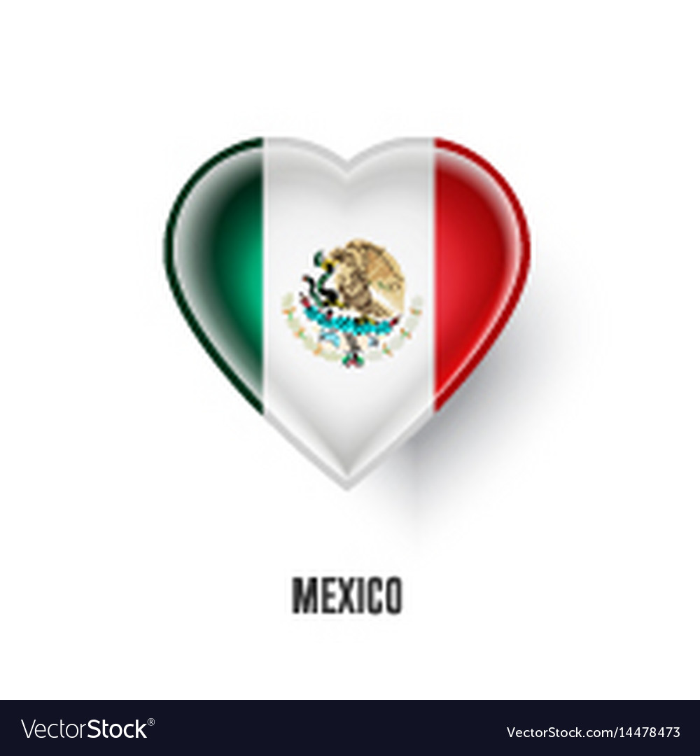 Patriotisches Herzsymbol mit mexico Flagge