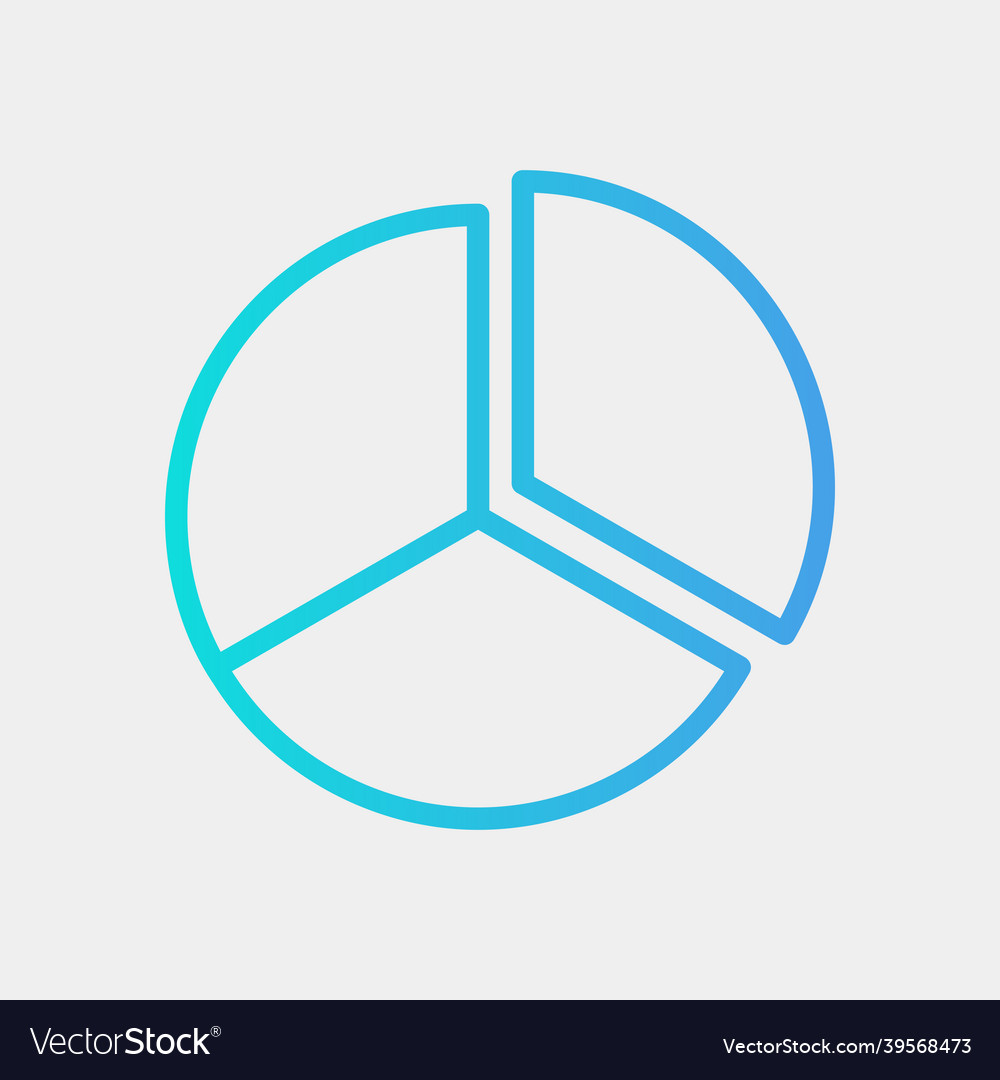 Pie chart icon in gradient style for any projects vector image Pie chart icon in gradient style for any projects