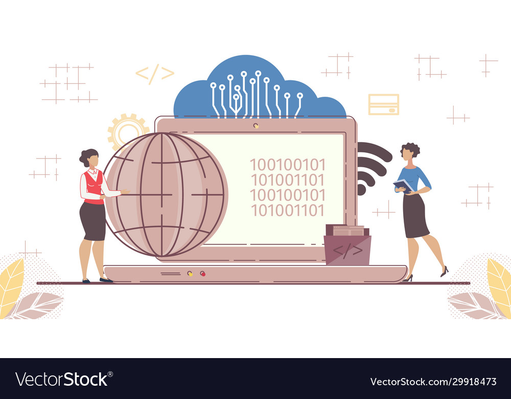 Saas cloud software code for on-demand access vector image Saas cloud software code for on-demand access