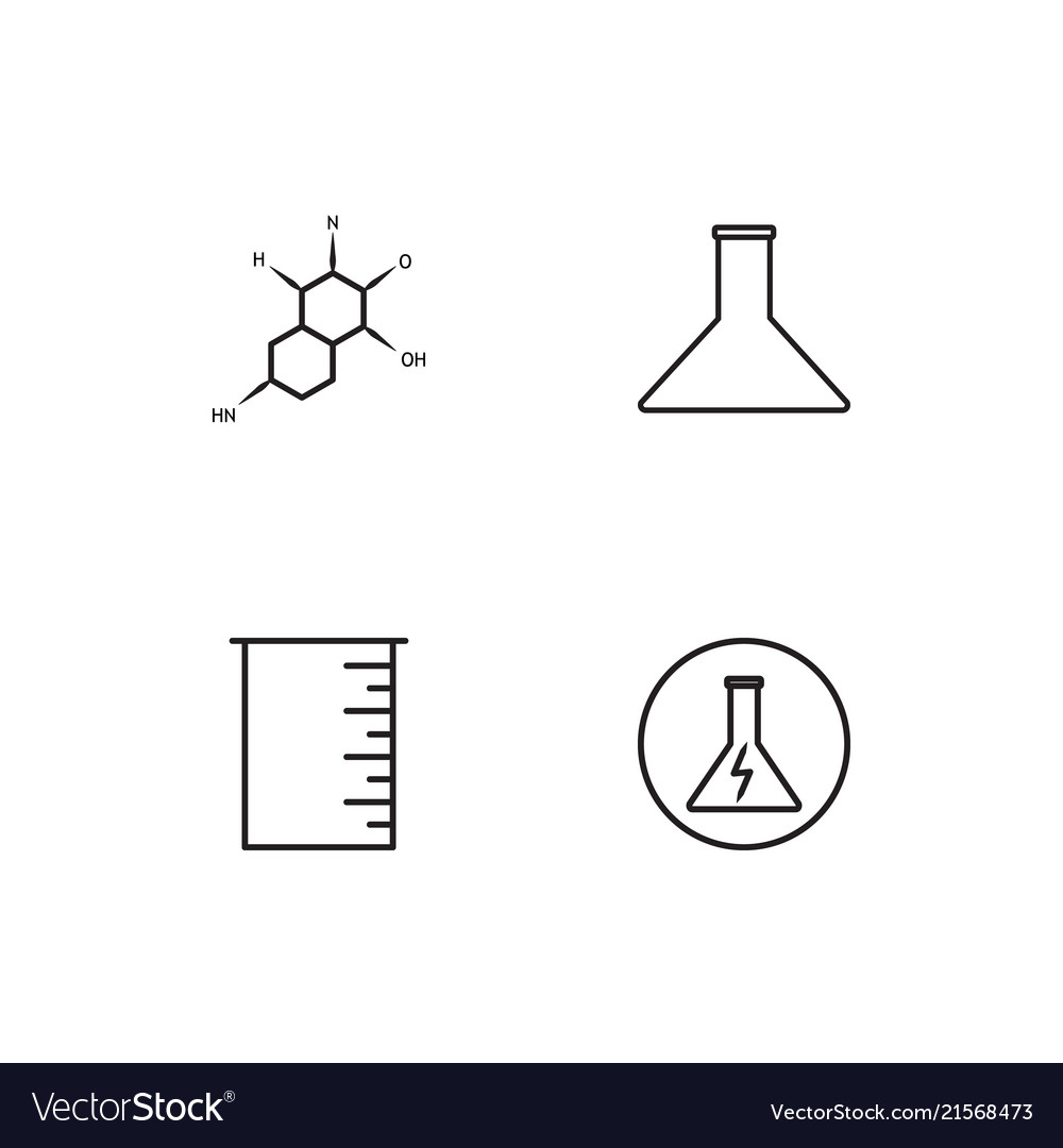 Science linear icons set simple outline