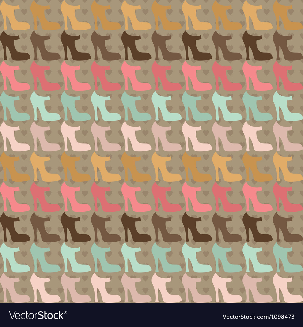Seamless pattern with shoes in retro style