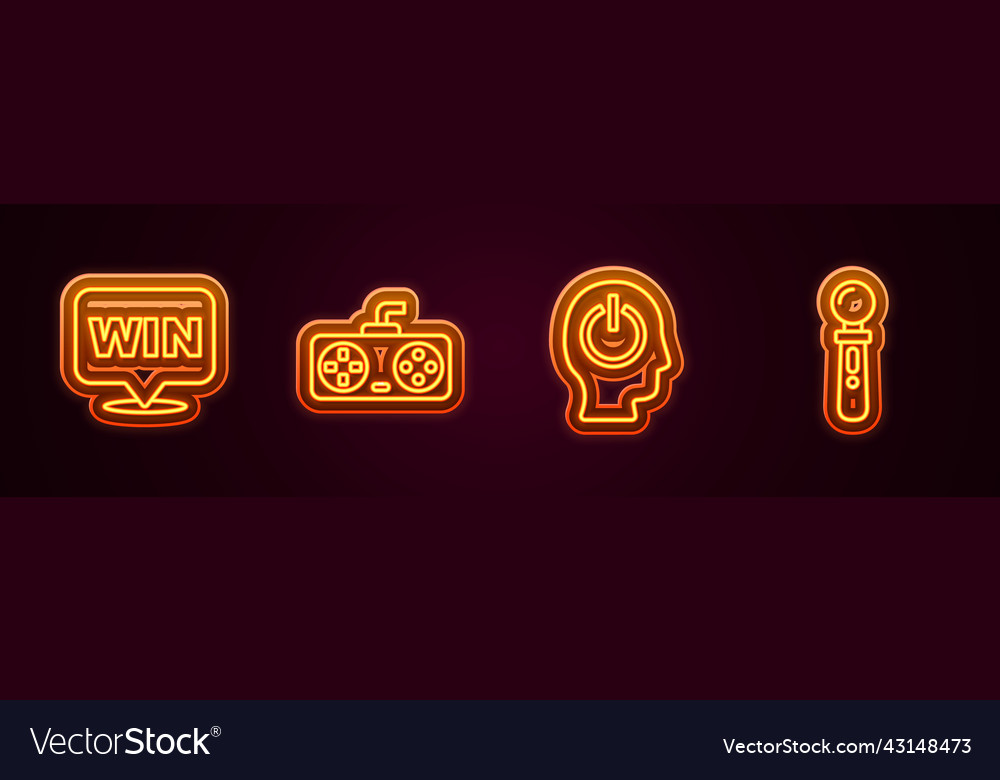 Set line medal game controller or joystick power Vector Image Set line medal game controller or joystick power