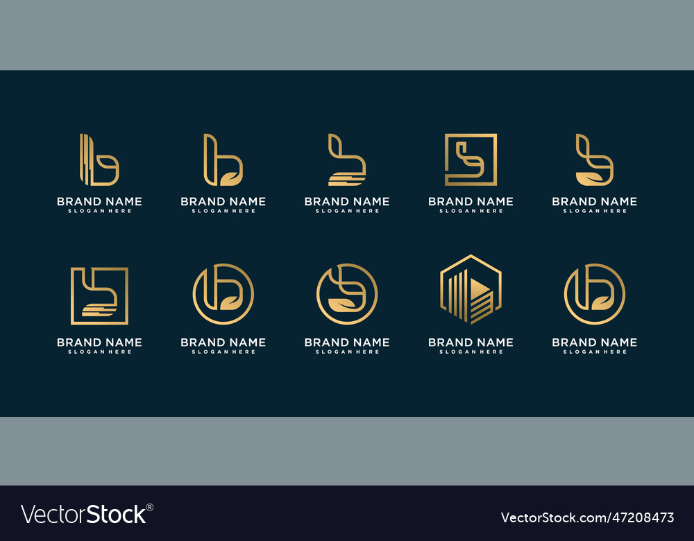 Set of letter logo collection with initial b