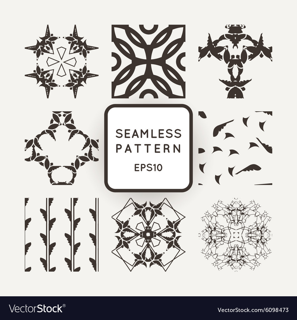 Set of nine abstract seamless patterns