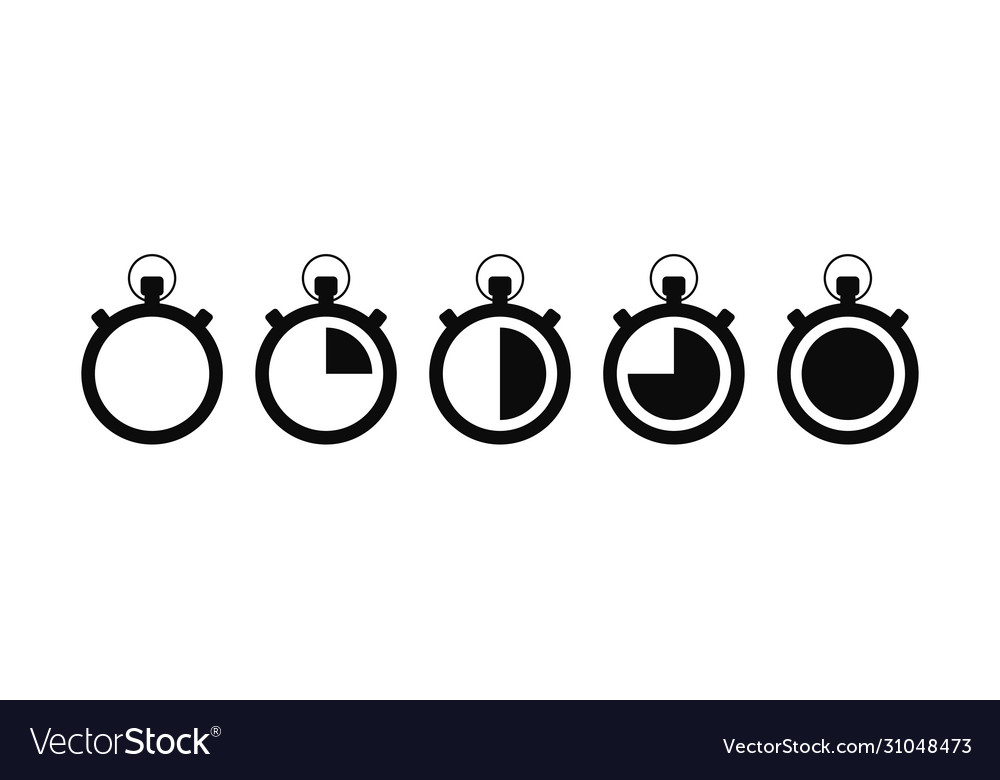 Set timer icon isolated on white background