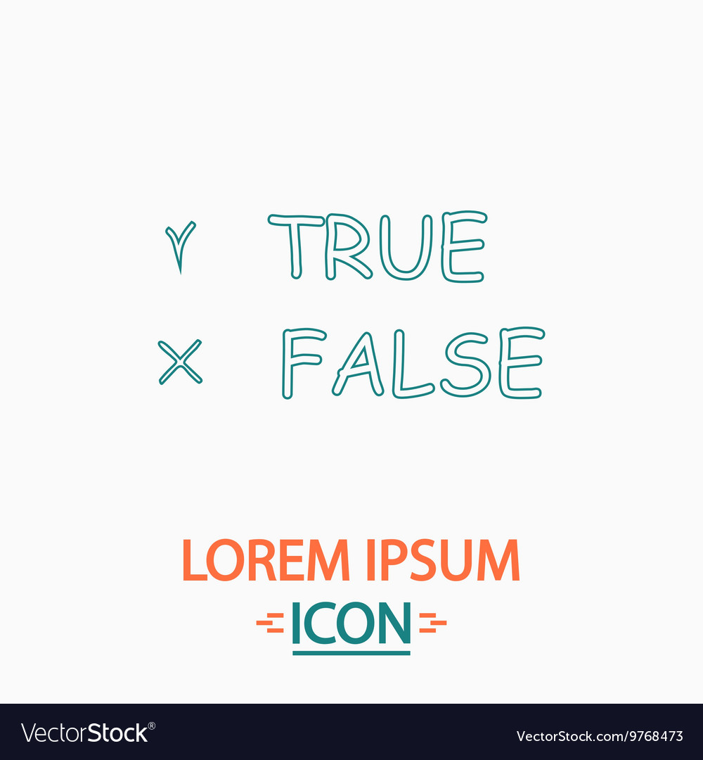 True and false computer symbol