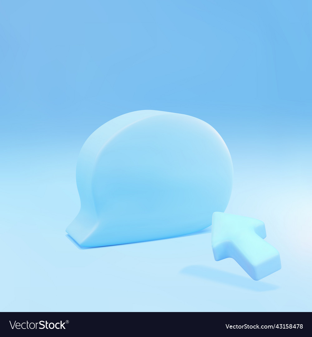 3d blue speech bubble message and realistic arrow Vector Image 3d blue speech bubble message and realistic arrow
