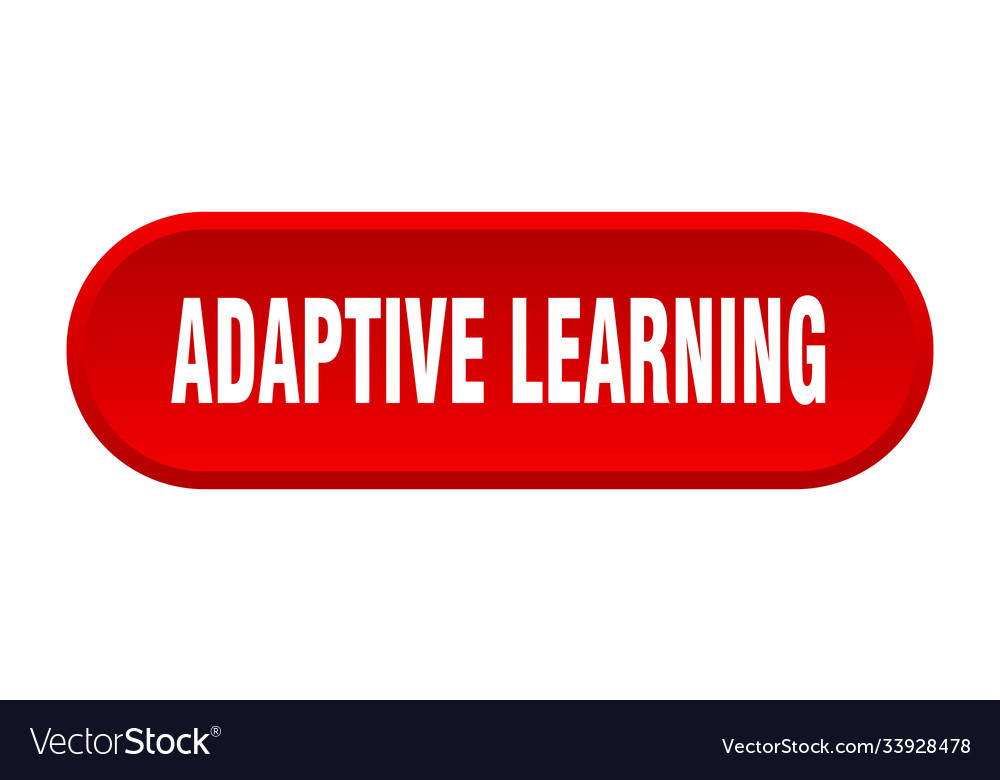 Adaptive learning button rounded sign on white