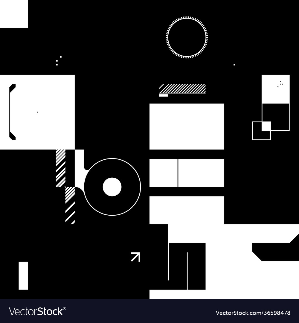 Black and white abstract pattern design vector image Black and white abstract pattern design