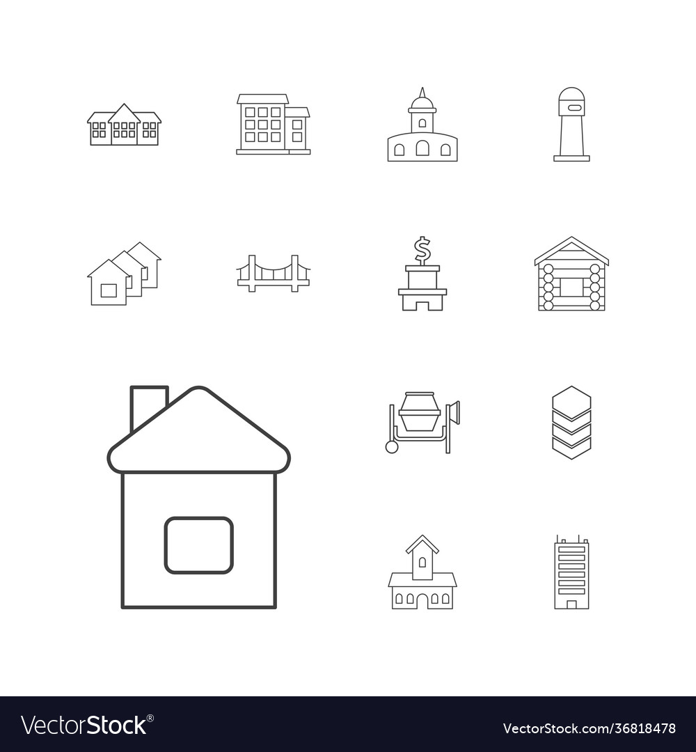 Building icons vector image Building icons
