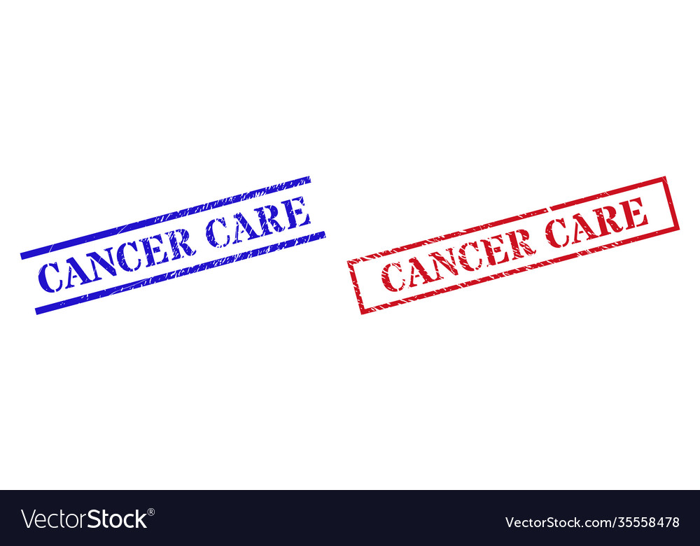 Cancer care grunge scratched stamp watermarks