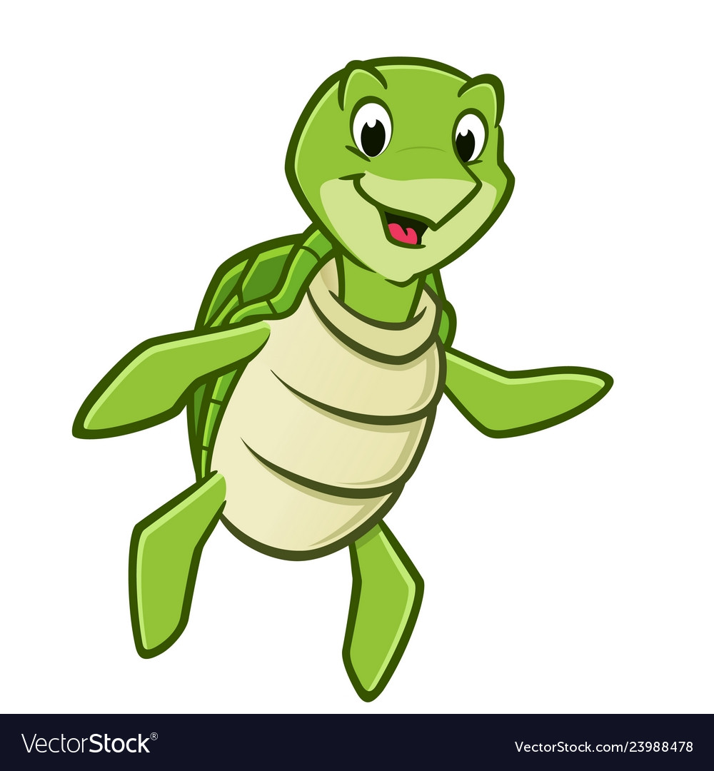 Cartoon sea turtle Royalty Free Vector Image - VectorStock