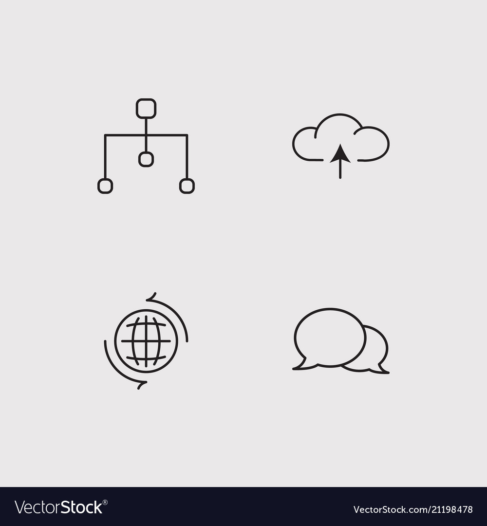 Communication simple linear icons set outlined