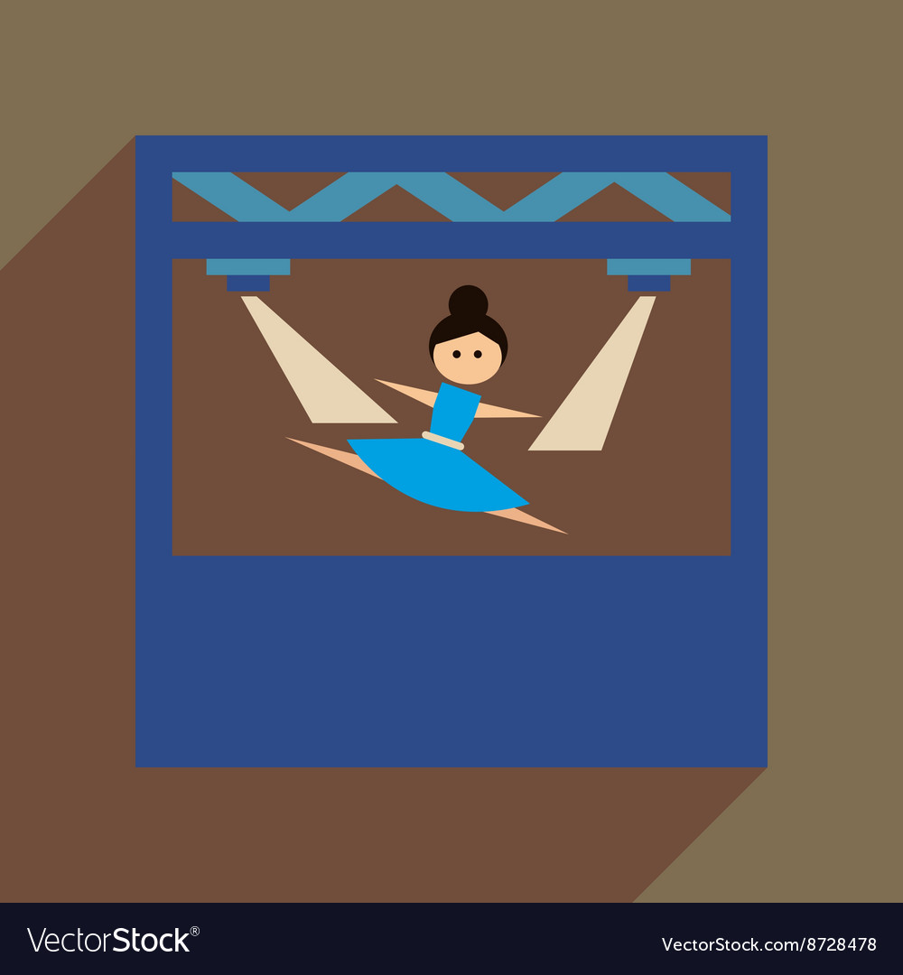 Flat web icon with long shadow ballet dancer