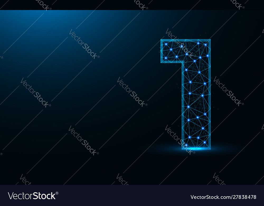 Number 1 low poly design mathematics abstract vector image Number 1 low poly design mathematics abstract