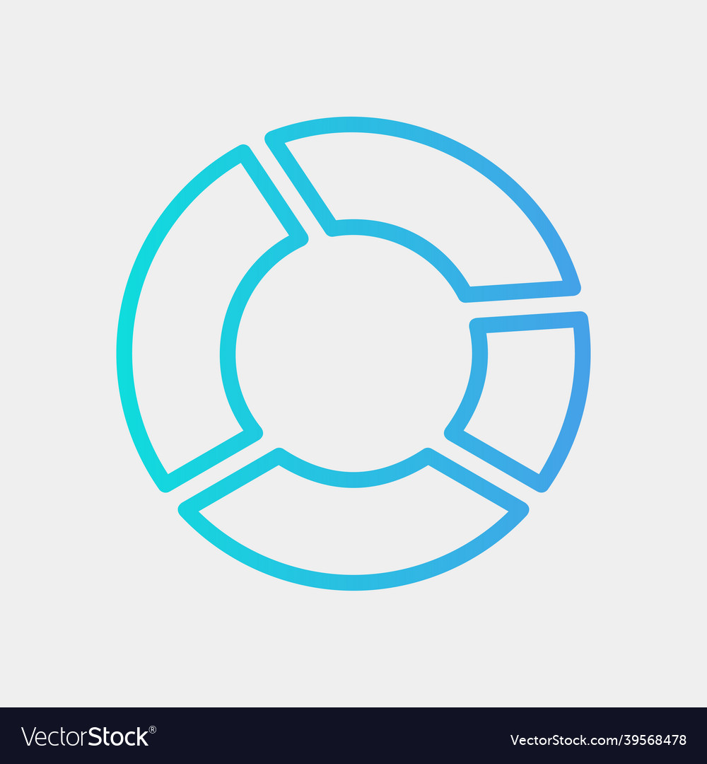 Pie chart icon in gradient style for any projects vector image Pie chart icon in gradient style for any projects