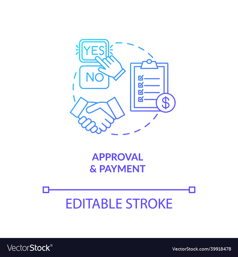 Sample approval and payment concept icon order