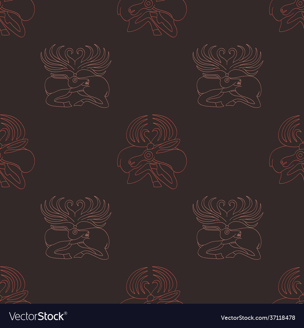 Seamless pattern with ancient scythian art