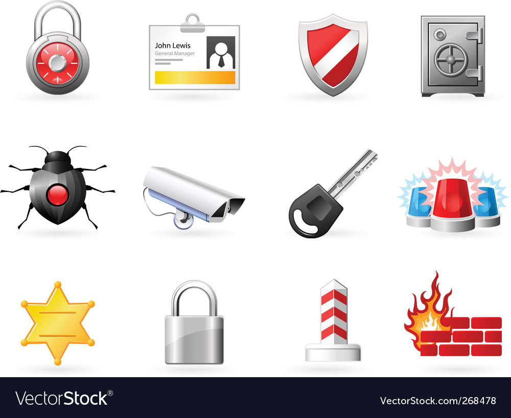 security and safety icons royalty free vector image