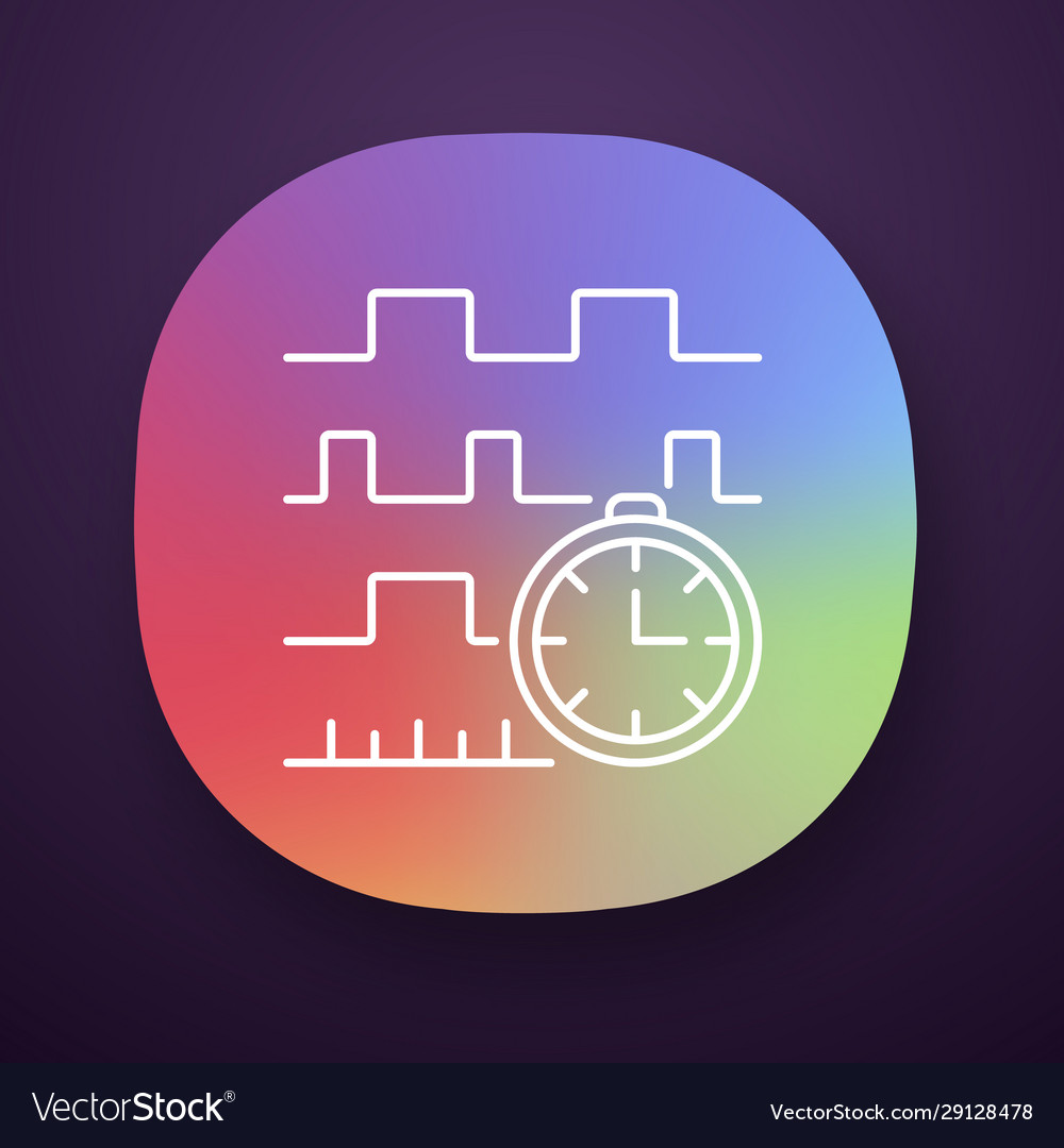 Timing diagram app icon signals set in time vector image Timing diagram app icon signals set in time