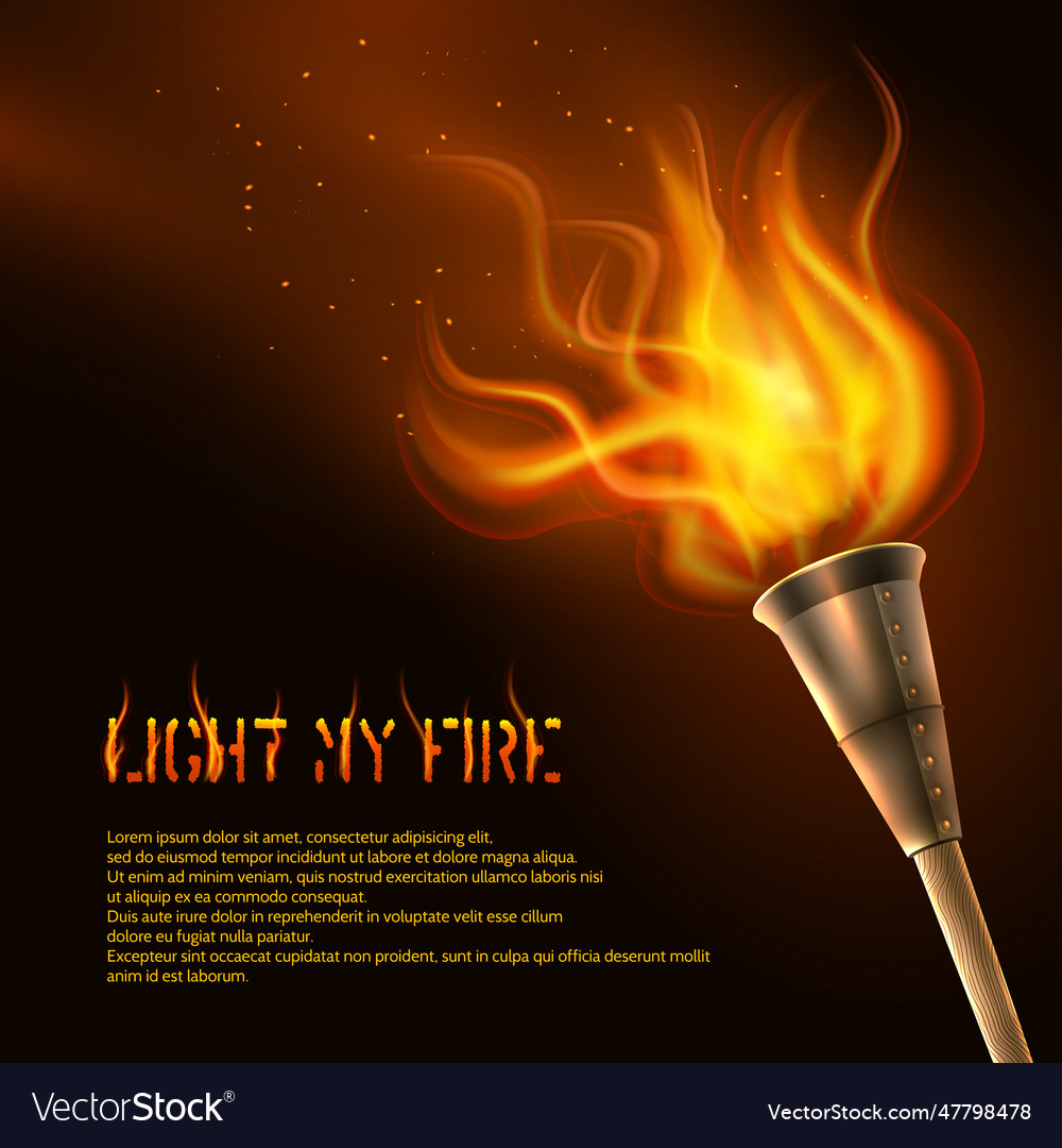 Torch realistic background Vector Image Torch realistic background