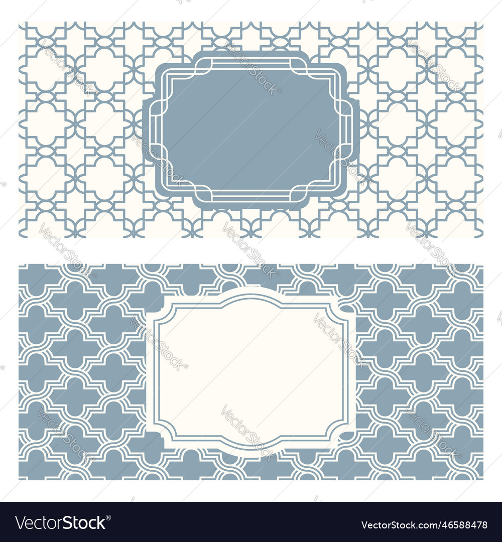 Two banner templates patterned abstract geometric