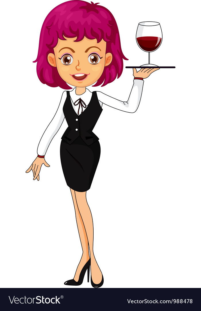 Waitress Royalty Free Vector Image - VectorStock