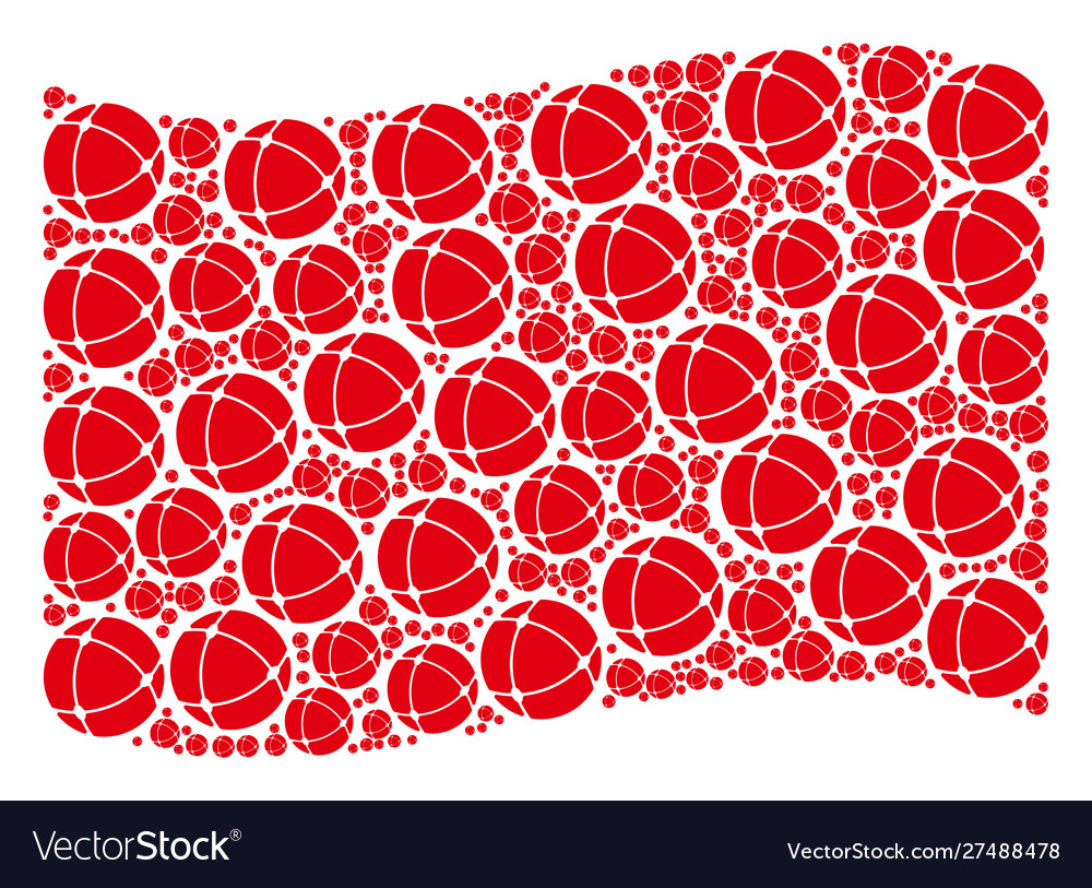 Waving red flag pattern internet items vector image Waving red flag pattern internet items