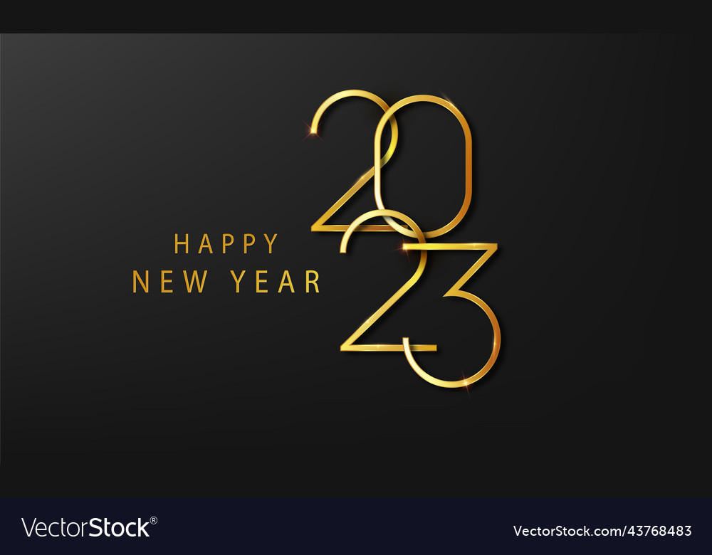 2023 new year minimalistic text template Vector Image