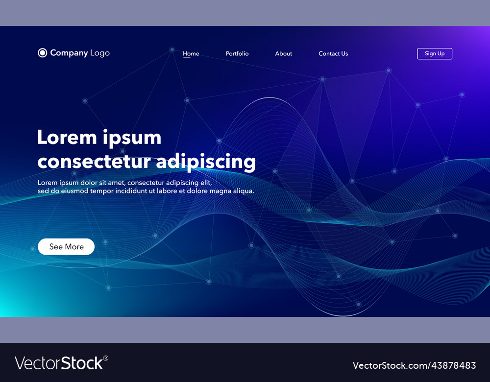 Abstract background website landing page vector image Abstract background website landing page